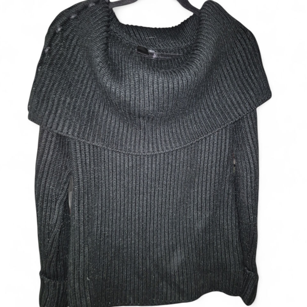 Elegant Black Cowl Neck Sweater